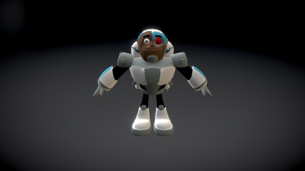 this is my fan art 3d low polymodel for video games - Cyborg (Teen Titans Go!) - 3D model by diegoalejandro2687 3d model