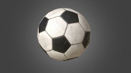 Used Football Ball Low Poly PBR Model