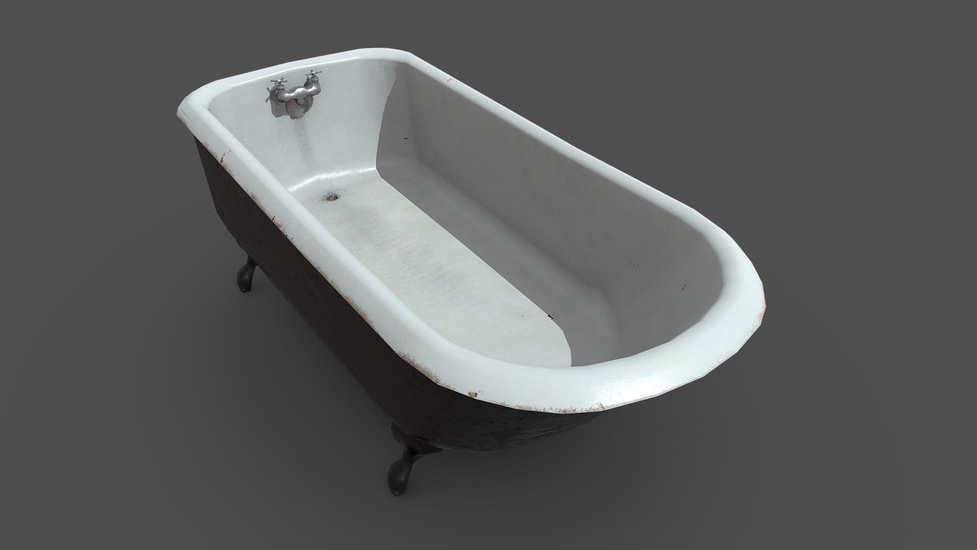 An old and cold bathtub. It used to be well maintained but the last tenants gave it a rough time. I moved it out so it is available here!

Model is game-ready for Unreal and Unity.
Comes with .blend file, OBJ, STL, GLTF, DAE and FBX format.
Roughness, Metallic and AO are combined into a single RMA texture to save performances but individual maps are also included. 
Bath texture is 2K.

If you liked this product, please leave a positive review and follow my work on Instagram.

Whishing you the best 😊 - Old Cast Iron Bathtub - Buy Royalty Free 3D model by FlynnEastwood (@antoineflynn) 3d model