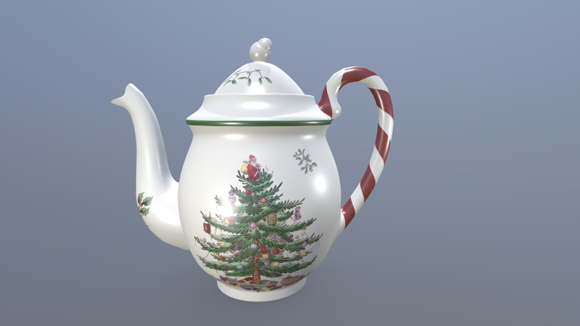 Spode Christmas Tree Teapot - Spode - Christmas Teapot - Download Free 3D model by myndman 3d model