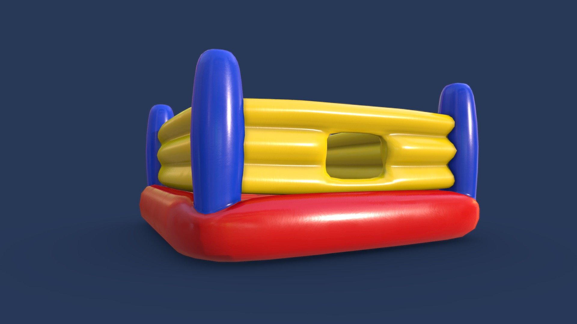 This 3D model is a Inflatable for kids
Made in Blender 2.9x (Cycles Materials) and Rendering Cycles.
Main rendering made in Blender 2.9 + Cycles using some HDR Environment Textures Images for lighting which is NOT provided in the package!

What does this package include?

3D Modeling of a Inflatable for kids
Textures of 3D model  in 2K and 4K (Base Color, Normal Map, Roughness, Ambient Occlusion) 

Important notes 
File format included - (Blend, FBX, OBJ, MTL)
Texture size -  2K and 4K (Base Color, Normal Map, Roughness, Ambient Occlusion) 
Uvs non - overlapping
Polygon: Quads
Centered at 0,0,0

In some formats may be needed to reassign textures and add HDR Environment Textures Images for lighting.
Not lights include 
Renders preview have not post processing
No special plugin needed to open the scene.

If you like my work, please leave your comment and like, it helps me a lot to create new content.
If you have any questions or changes about colors or another thing, you can contact me at  we3domodel@gmail.com - Inflatable For Kids - Buy Royalty Free 3D model by We3Do (@we3DoModel) 3d model