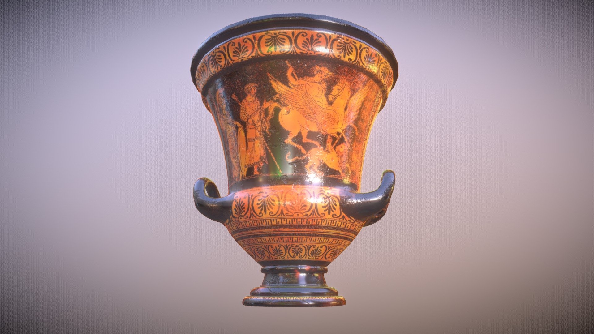 Ceramic vase of ancient Greece or Rome - Kalyx Krater - Buy Royalty Free 3D model by Crisdu 3d model