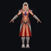 Model low-poly for games fantastic, woman, textures-painting, 3d-coat, low-poly, girl, gameasset, female, characters