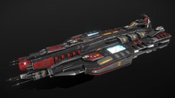 Anne Bonny Class Pirate Attack Carrier starship, spacecraft, carrier, game-ready, pbs, msgdi, asset, pbr, lowpoly, scifi, ship, space, spaceship, noai