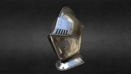 Medieval Knight Armet Helmet with visor armor, medieval, battle, armet, substancepainter, substance, helmet, knight