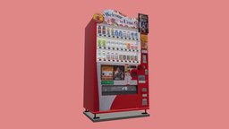 Red Japanese Vending Machine coffee, japan, tokyo, vendingmachine, free3dmodel, freemodel, japanese-food, vending-machine, japanese-style, blender, blender3d, japanese, softdrinks