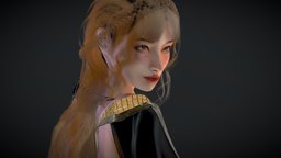Priestess Girl face, humanoid, live, fashion, medieval, adventure, asian, shaman, mage, chinese, realistic, traditional, woman, heels, oriental, korean, streamer, magican, hairstyle, vatar, vtuber, character, girl, game, pbr, witch, female, stylized, fantasy, human, person, noai