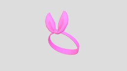Prop021 Pink Headband hair, hat, fashion, bow, women, band, pink, head, fabric, costume, ribbon, headband, handkerchief, girl, female, anime, clothing, lady, noai