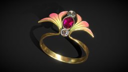 Elven Leaf Ring jewellery, diamonds, princess, vintage, jewelry, fashion, elf, accessories, gem, diamond, accessory, elven, king, gems, gemstone, elfgirl, diamond-ring, fashion-style, ring-jewelry, qeen, elf-woman, low-poly, lowpoly, ring, gold-ring, ring-design, noai, enagagement-ring, elven-ring