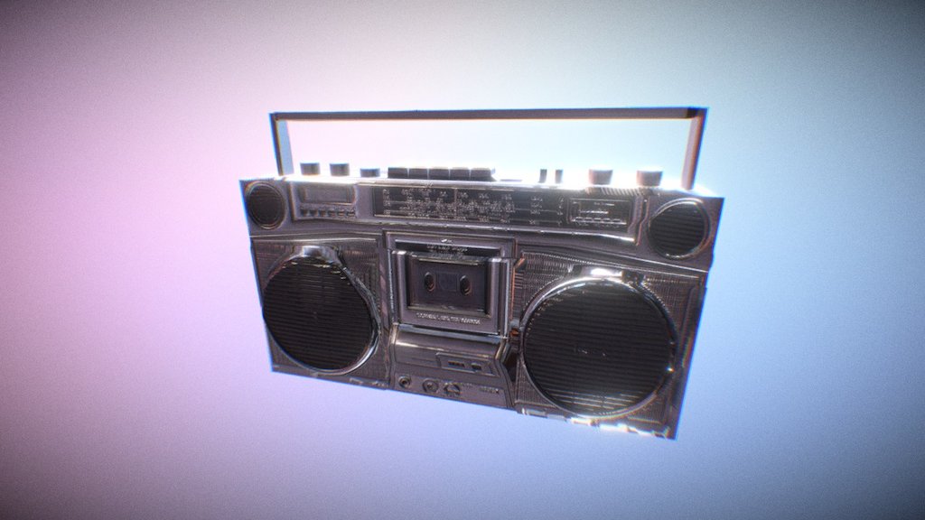 here is my Radio casette, boombox or even gheto blaster, modeled fairly low poly 3d model