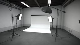 Photo Studio stand, photography, equipment, baked, vr, showcase, professional, background, hdri, lightbox, softbox, shop, interior