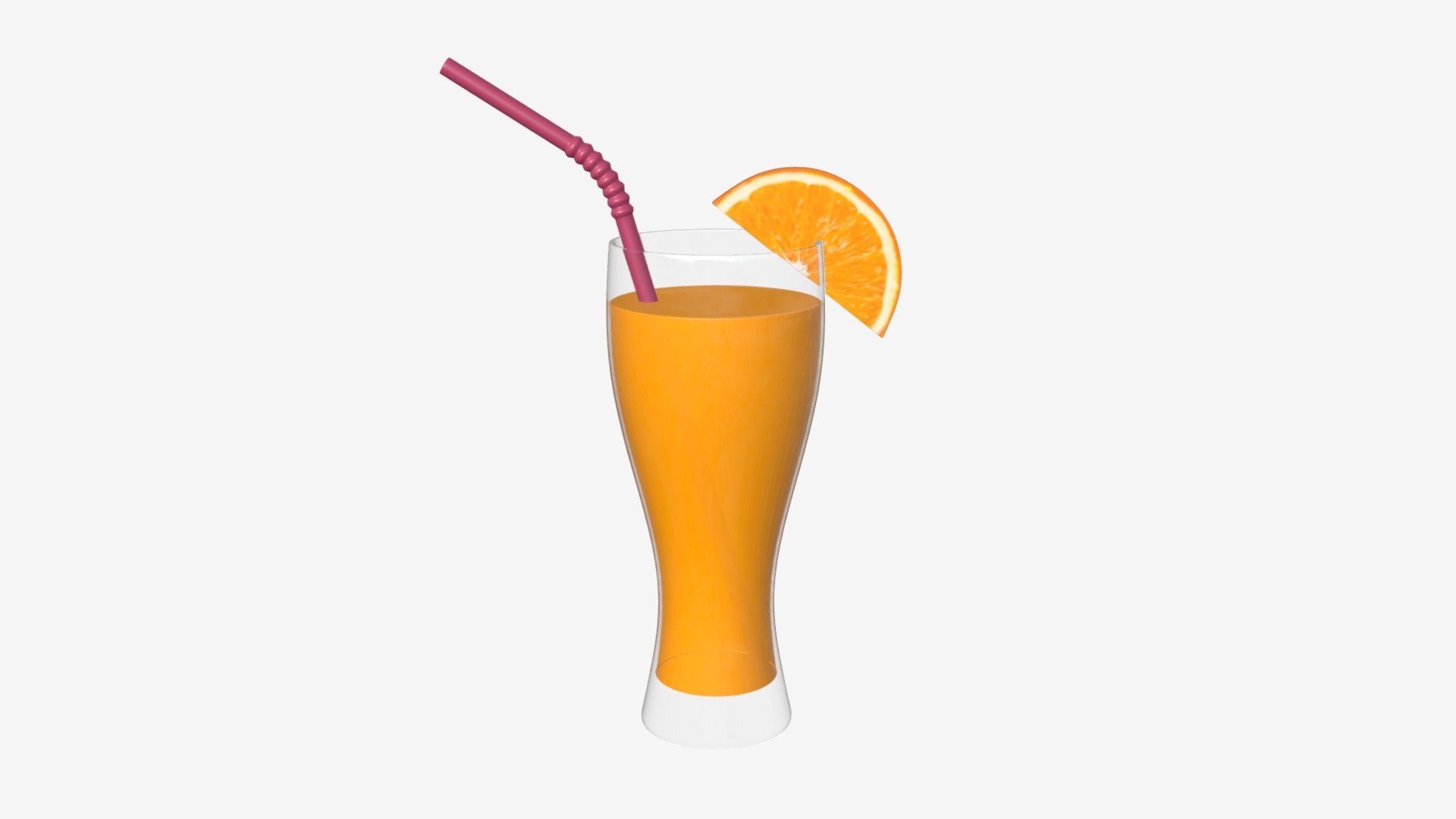 Weizen glass with orange juice - Buy Royalty Free 3D model by HQ3DMOD (@AivisAstics) 3d model