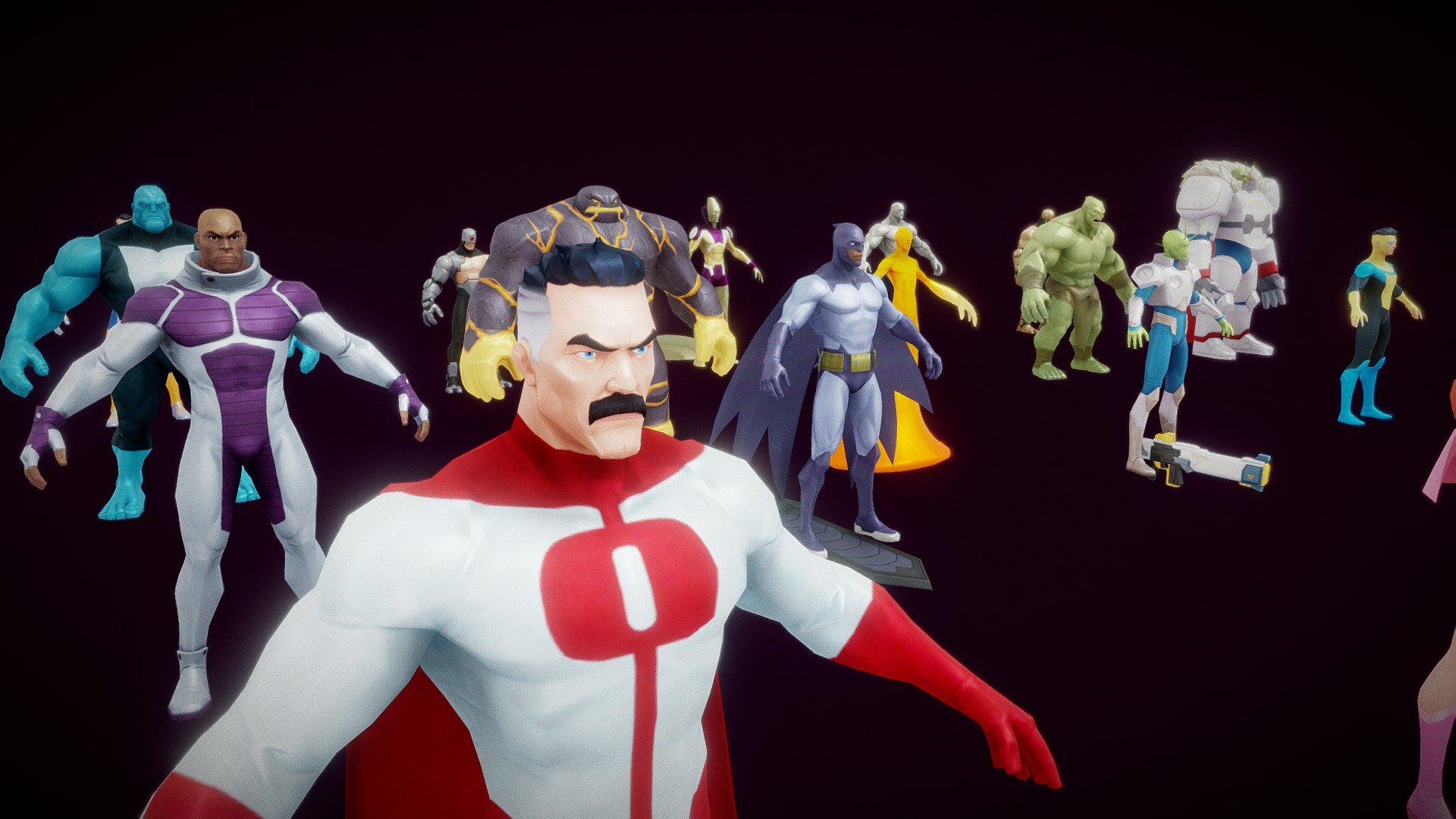 Epic Heroes 3D Pack: Avengers, Marvels, &amp; Invincible Collection
Lowpoly .
Software used : zbrush ,Blender, Substance painter. lowpoly rigged character - Epic Heroes 3D Pack: Avengers Marvels Invincible - Buy Royalty Free 3D model by Luna (@StudioLuna) 3d model