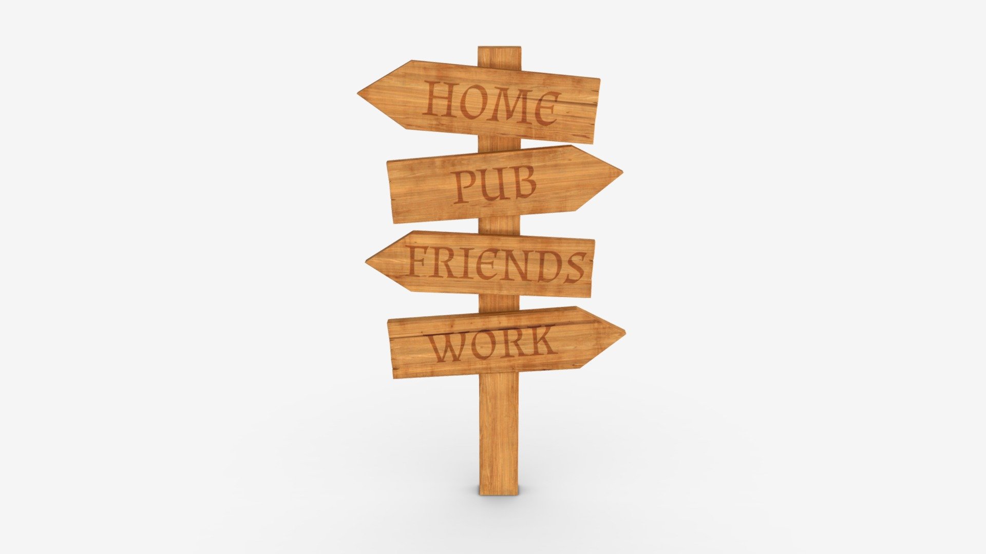 Wooden signboards 02v2 - Buy Royalty Free 3D model by HQ3DMOD (@AivisAstics) 3d model