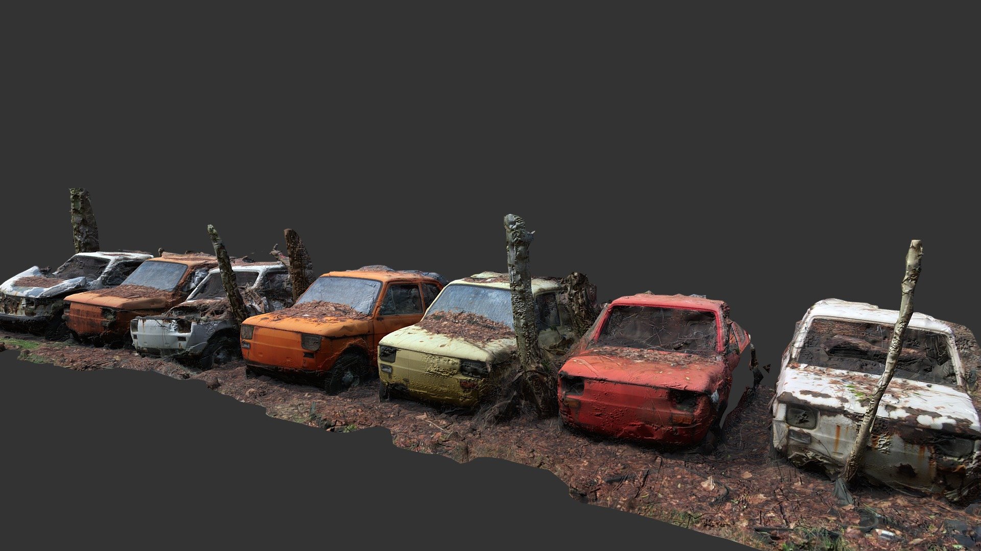Photoscan of group of  Fiat 126p - Fiat 126p - 3D model by Igor Zukowicz (@gonzobmx) 3d model