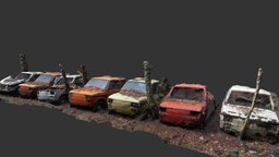 Fiat 126p fiat, rust, wreck, old, 126p, abandonne, substancepainter, substance, photoscan, photogrammetry, car