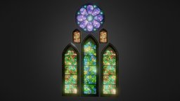 Stained Glass chapel, window, stainedglass, substancepainter, substance, glass, blender, church