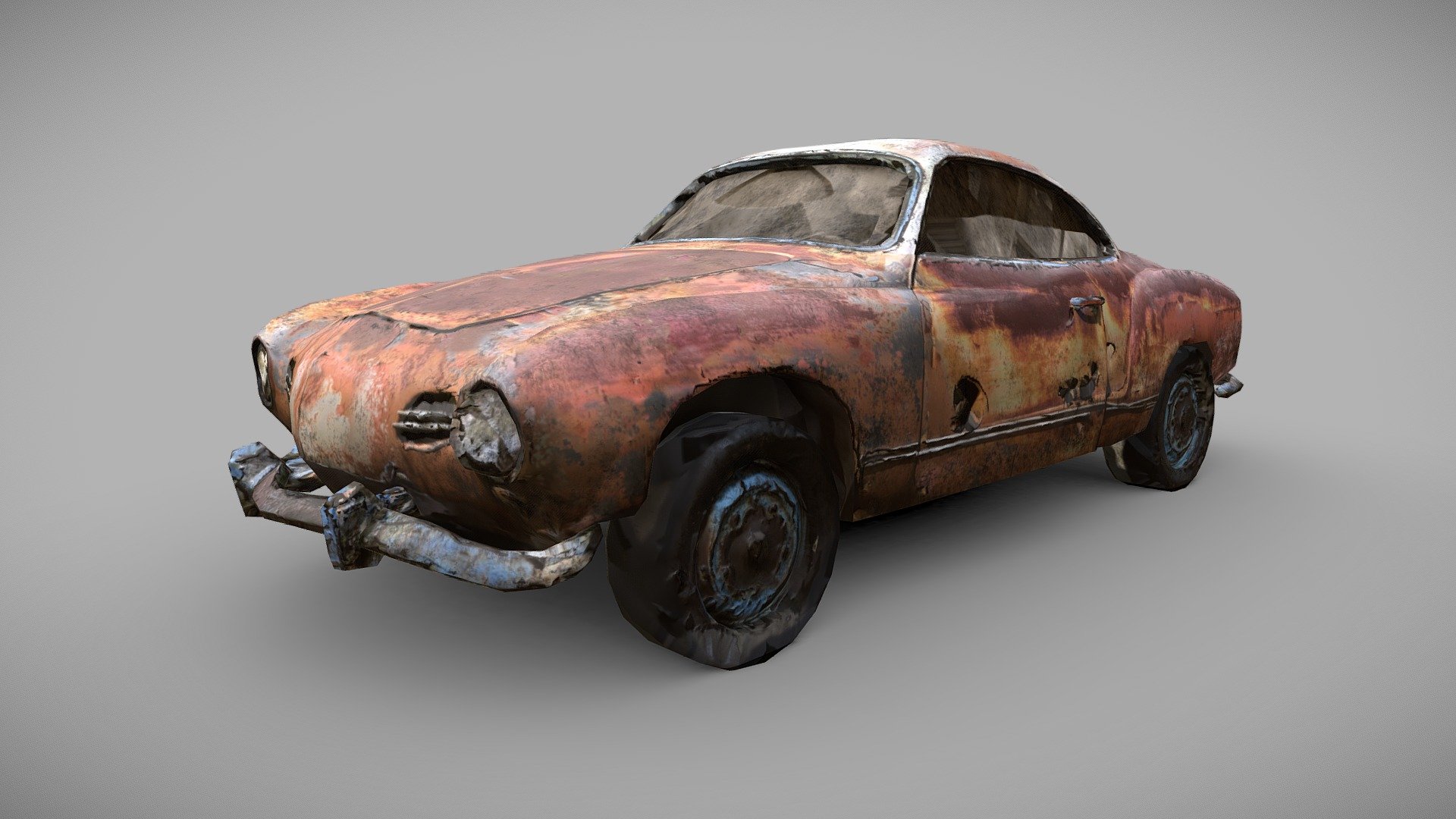 Photoscan of my Grandpa's old car that been rusting up in his backyard for years. Photoscanned with my phone, its been cleaned up and retopologized to fit in any game or scene. enjoy - Jims Old Car - 3D model by MrSunnySide (@PJizzy) 3d model