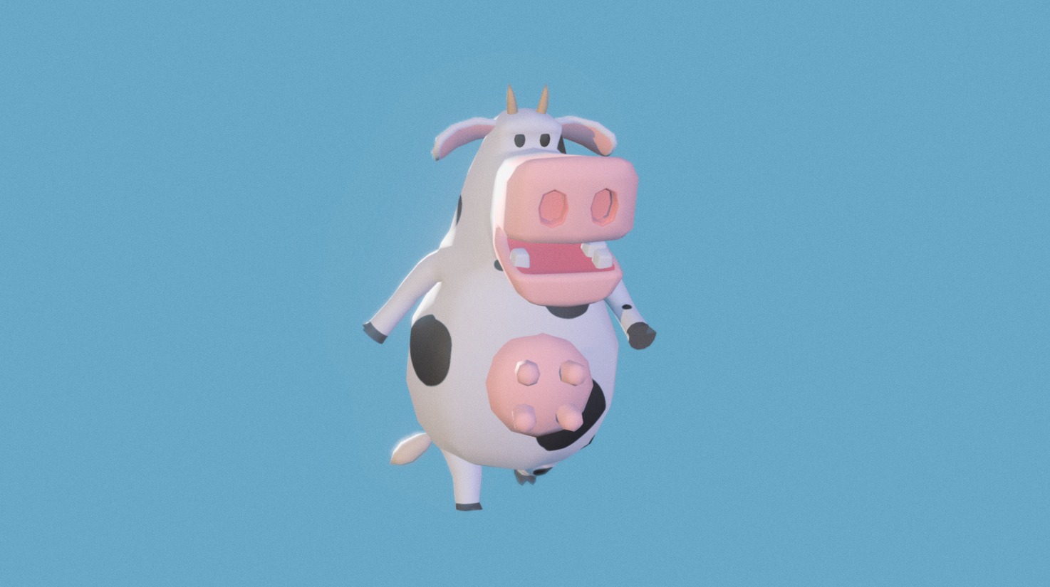 A cow for a shooter where you have to shoot silly cows 3d model