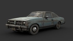 Gross Coupe abandoned, sedan, post-apocalyptic, saloon, rusty, grungy, old, coupe, vehicle, pbr, lowpoly, gameasset, car, gameready, noai