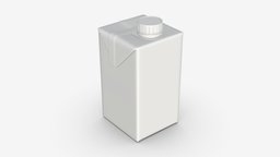 Juice cardboard box packaging with cap 500 ml sample, cap, packaging, template, 500, pack, cardboard, mockup, beverage, juice, package, liquid, ml, unopened, 3d, pbr