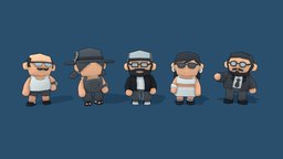 Lowpoly Toon Modular Characters Pack toon, gamedev, indiedev, mobile-ready, lowpoly, gameart, gameasset, female, characters, stylized, male, modular, gameready