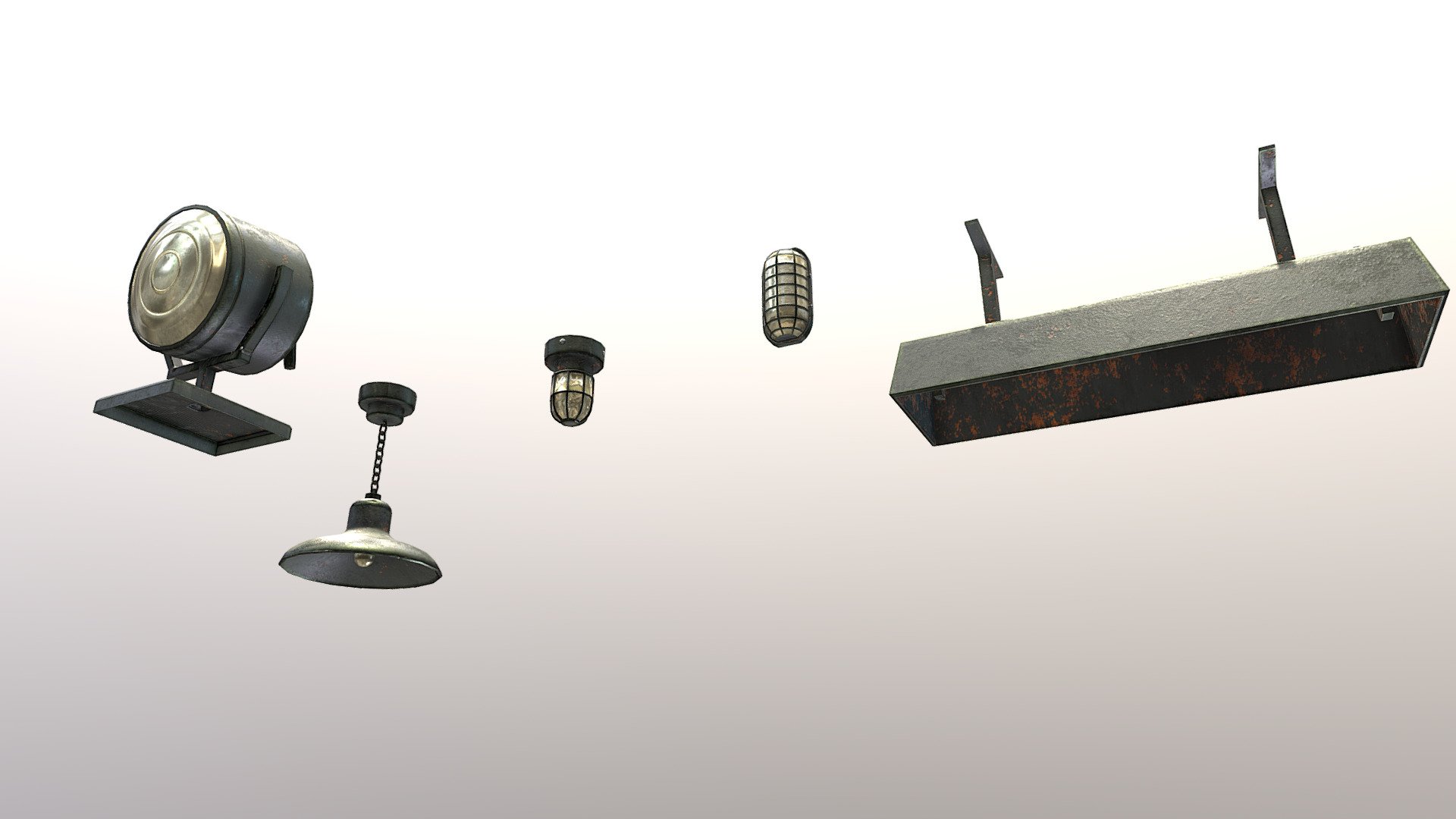 A little collection of bunker lights, all on one material wich is a 2048 sized. Normal map is direct x - Bunker Lights - Buy Royalty Free 3D model by Thunder (@thunderpwn) 3d model