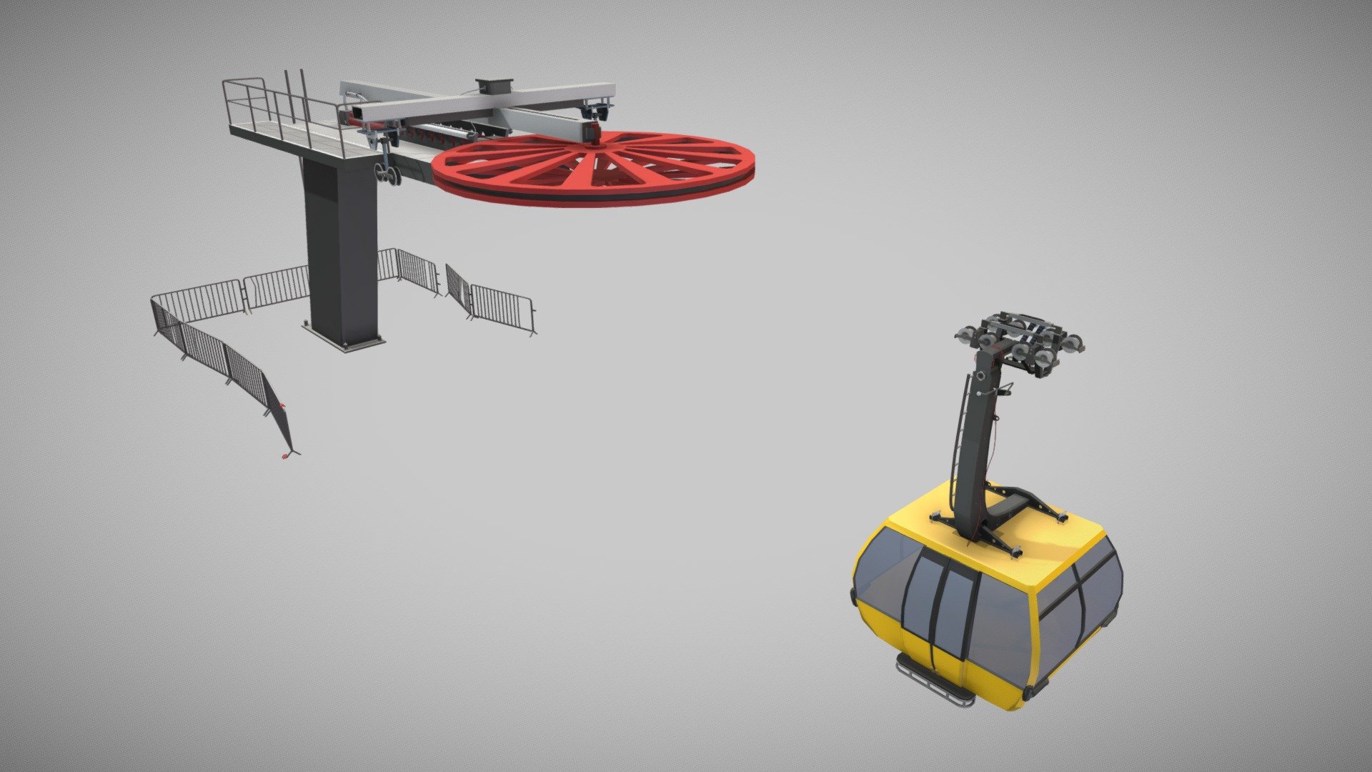Detailed drafts: ski gongola and ski lift station - Ski gongola and lift station detailed drafts - Download Free 3D model by Wilin_Amaurea (@wilinamaurea) 3d model