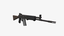 Low Poly Valmet M76 rifle, assault, ak, finland, weapon, low, poly, gun