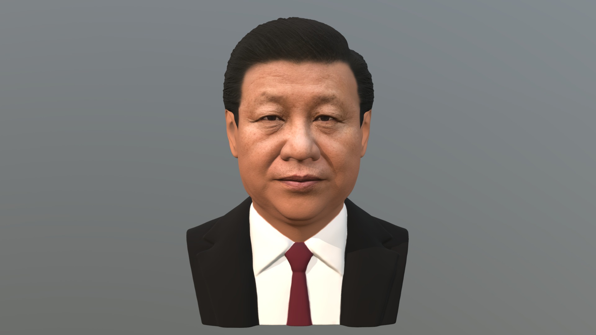 Here is Xi Jinping, President of China bust 3D model ready for full color 3D printing. The model current size is 5 cm height, but you are free to scale it. Zip file contains obj with texture in png. The model was created in ZBrush, Mudbox and Photoshop.

If you have any questions please don’t hesitate to contact me. I will respond you ASAP. I encourage you to check my other celebrity 3D models 3d model