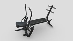 Technogym Element AB Workout Crunch Bench bike, room, set, pack, fitness, gym, equipment, cycling, collection, vr, ar, exercise, treadmill, professional, machine, premium, rower, weight, workout, 3d, home, sport, dumbells