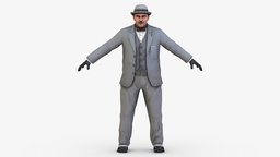 Retro Older Man in Grey Suit body, spy, green, shoe, suit, ancient, shirt, people, retro, jacket, pants, thing, foot, judge, color, tie, glasses, old, father, businessman, elderly, clerk, detective, grandfather, troika, shabby, blouse, older, accountant, lawyer, employee, character, low-poly, lowpoly, man, human, olderman, people-models, slouchy