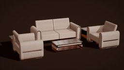 Sofa Set 04 sofa, set, furniture, table, furnituredesign, blender, home, interior