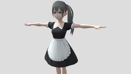【Anime Character】Hina (Maid V1/Unity 3D) japan, maid, animegirl, animemodel, anime3d, japanese-style, anime-character, vroid, unity, anime, japanese