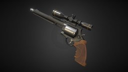 Magnum 500 revolver, game-asset, weapon, pbr, substance-painter