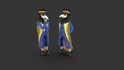 Carnival character lowpoly 2 shadow, venice, italy, mask, costume, carnival, character, asset, game, blender, man, human, male
