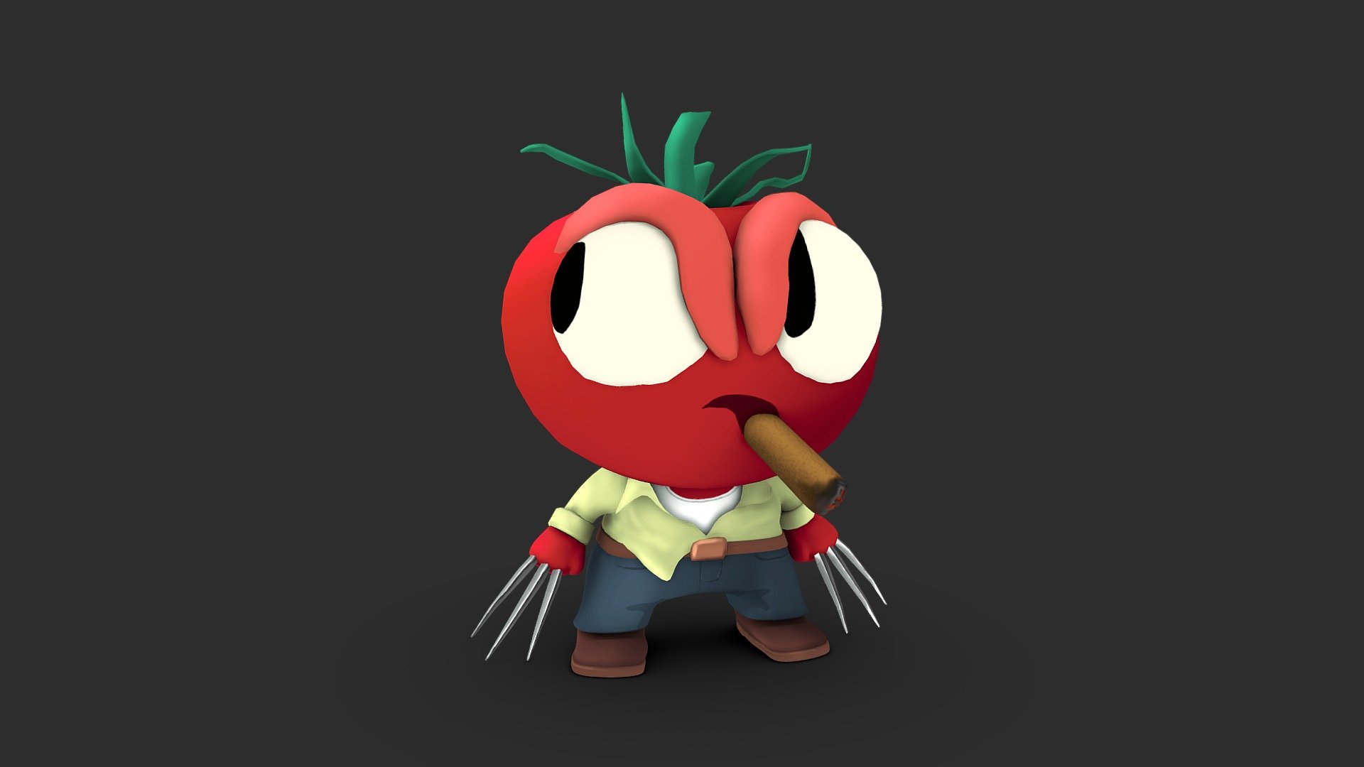 My entry for the DiscordFoodCharacter challenge - Angry Tom - Download Free 3D model by Tasha.Lime 3d model