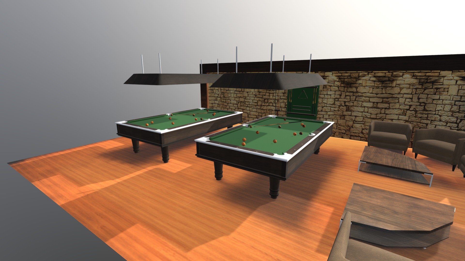 Billiards Room - 3D model by MehtabAhmed 3d model