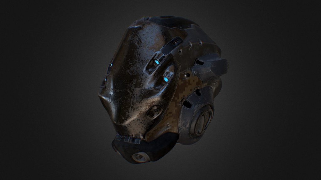 Done using Zbrush and 3DCoat - Cyberpunk Helmet Sketch - 3D model by luiz.aroca.f 3d model