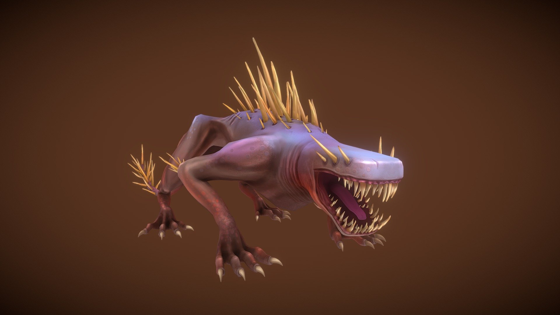 Stylized character for a project.

Software used: Zbrush, Autodesk Maya, Autodesk 3ds Max, Substance Painter - Stylized Great Monster Lizard - 3D model by N-hance Studio (@Malice6731) 3d model