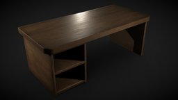 Wooden table wooden, prop, table, dirty, old, asset, lowpoly, wood, free, gameready