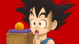 Goku Kid | Dragon Ball toon, handpaint, 2d, dragonball, manga, goku, outline, 2dto3d, cellshading, cellshaded, outlineshading, handpainted, stylized, anime, 2dlike, 2dto3d-3d-model, gokukid