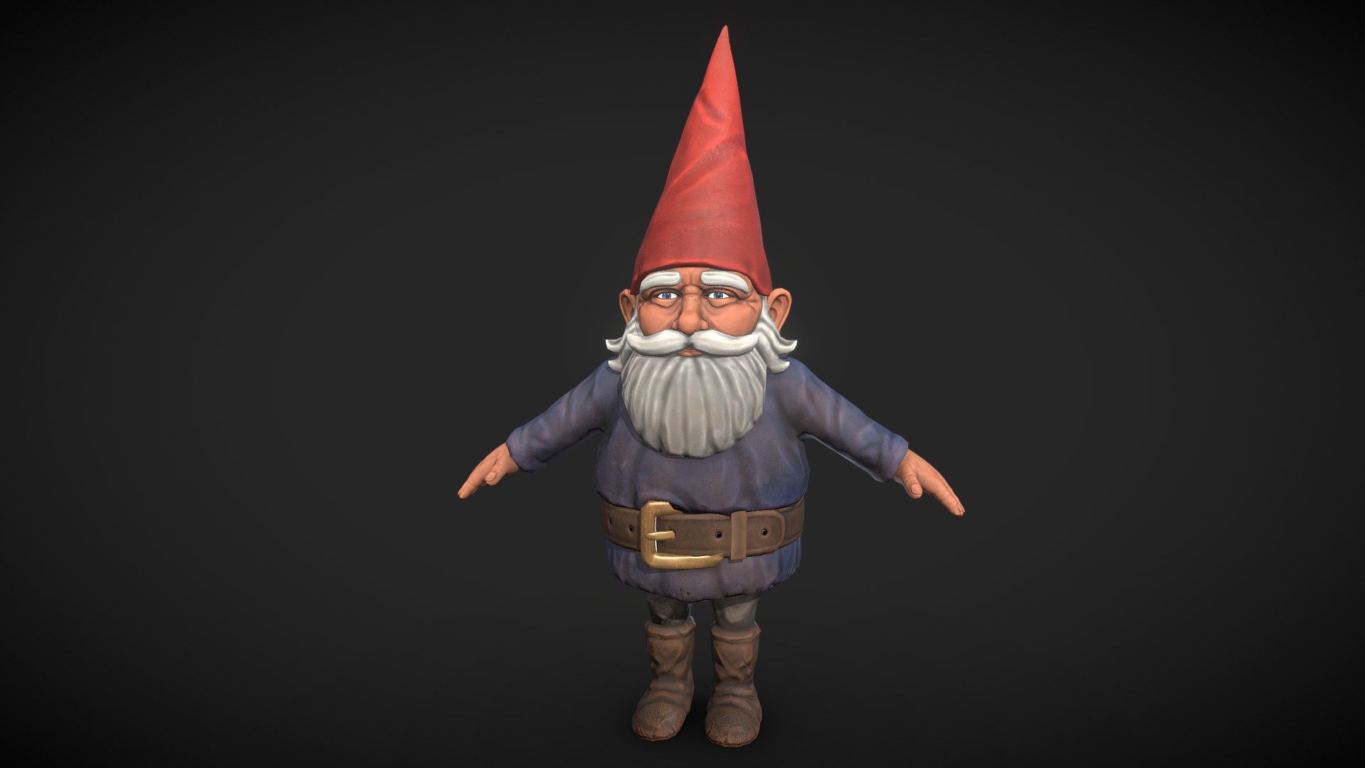 A PBR gnome I worked on to learn the character creation workflow. 
I used the book &ldquo;gnomes
