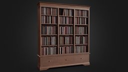 Victorian Bookcase office, victorian, library, vintage, study, unreal, books, antique, vr, bookcase, realistic, cabinet, old, bookshelf, unrealengine, substancepainter, unity, blender, pbr, lowpoly, gameasset, gameready