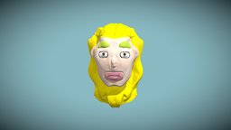 Cartoon face face, sculptgl, downloadable, cartooncharacter, freemodel, character, cartoon, gameasset, free, download