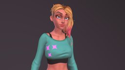 Gwen_casual wear topology, woman, spider-man, femalecharacter, girl-cartoon, girl-model, girlcharacter, rigged-character, gwenstacy, spiderverse, girl, female, animation, female-model