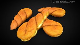 3D Scan bakery food, high, cook, breakfast, bake, 4k, twisted, donut, bakery, photogrammetry, game, 3d, lowpoly, low, poly, scan, highpoly