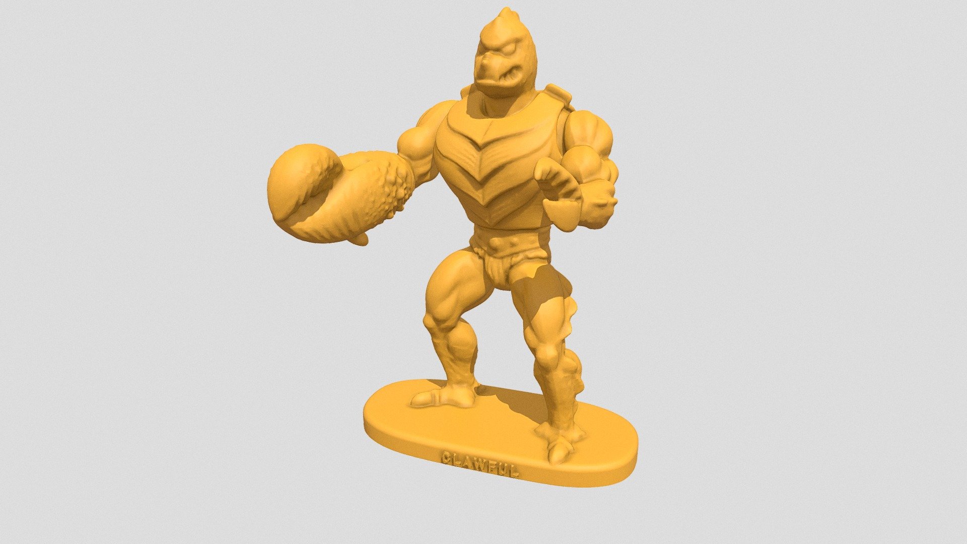 Personagem da série He-Man master Of The Universe (Boneco antigo dos anos 80 obtido por escaneamento 3D e adaptado para a escala da Gulliver Heróis Anos 80) - #035 Clawfull - 3D model by 3DCraft (@insta3dcraft) 3d model