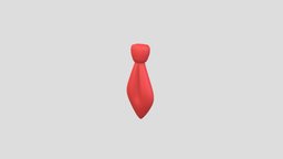Prop193 Necktie short, neck, red, scarf, prop, fashion, knot, business, tie, accessory, collar, buff, necktie, cartoon, man, male, clothing