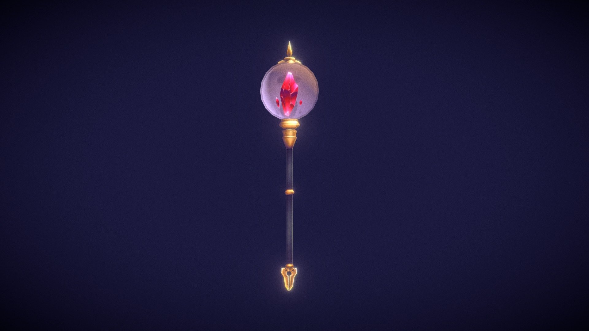 Trainee magician’s entry weapon.
Magic Stone can enhance the ability of teleportation.

見習魔法師的入門武器，魔法石可以增強傳送術的能力。 - 【Magic Staff】 - 3D model by 5454 3d model